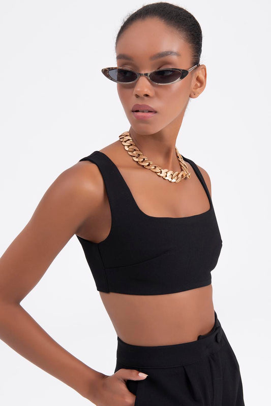 Sculpted Square-Neck Crop