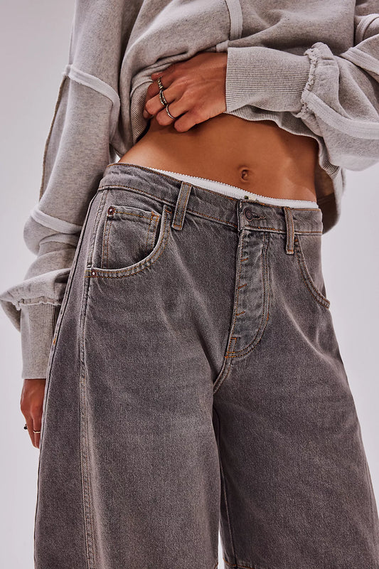 Taupe Barrel Jeans