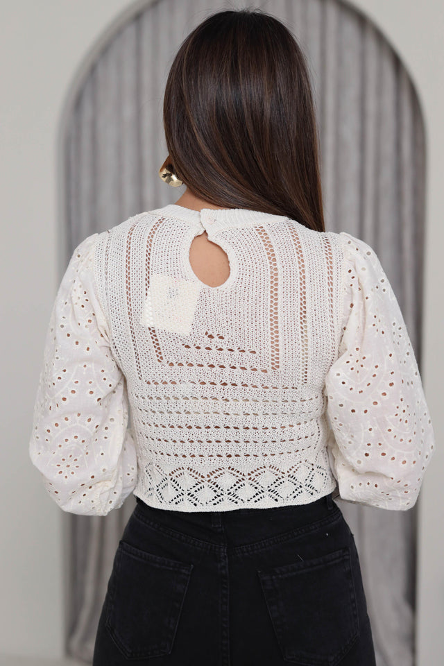 Boho Crochet Lace Top – Off White