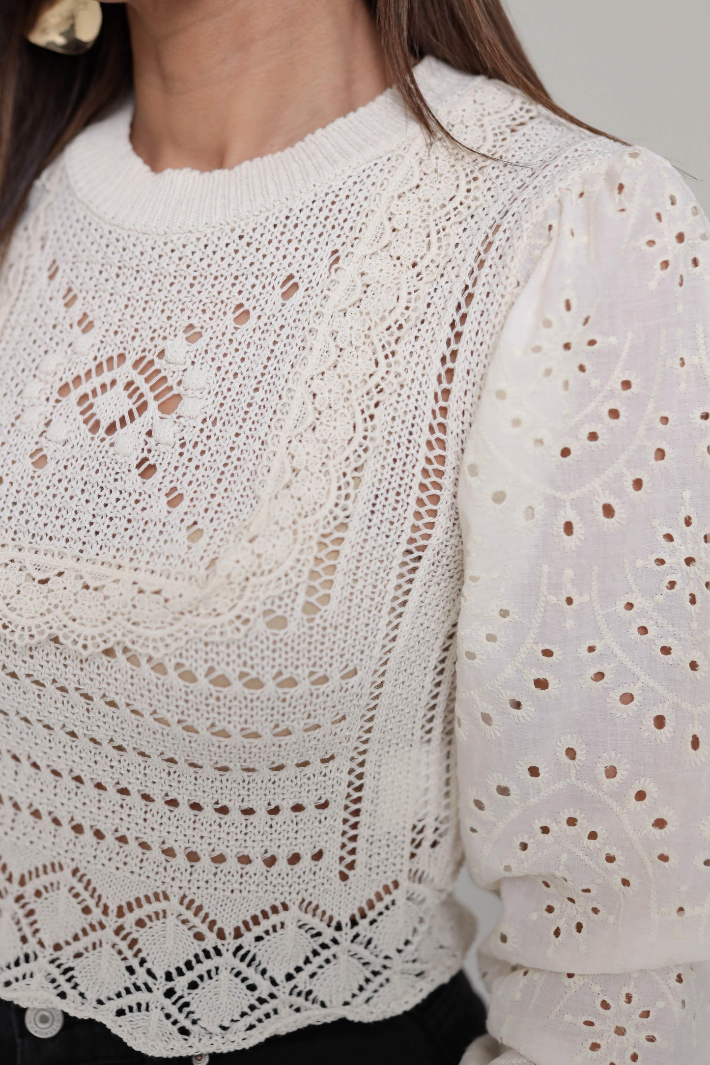 Boho Crochet Lace Top – Off White